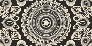 黑白曼陀罗花纹图案设计
