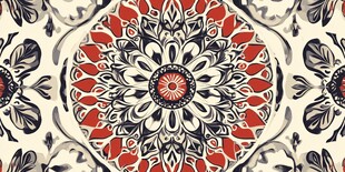 复古花卉几何图案纹理