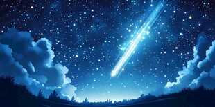 夜空中的璀璨流星景观