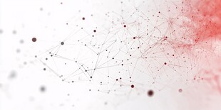 梦幻红白色系点线网络画面