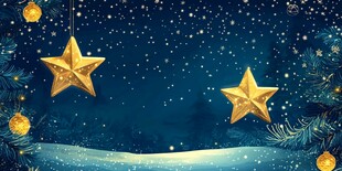梦幻圣诞夜星星装饰背景
