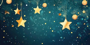 梦幻圣诞星饰背景图