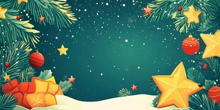 圣诞雪景装饰背景图