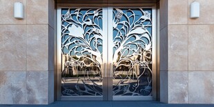 精致铁艺双开门艺术之美