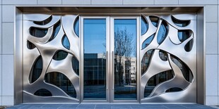 现代艺术感金属雕花双开门