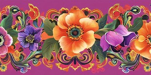 绚丽花卉图案装饰设计