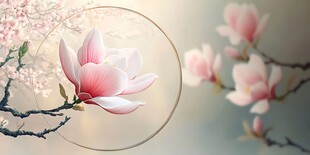 玉兰花韵 春日浪漫花卉图