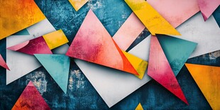 多彩几何图形拼接背景