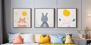 可爱动物挂画装饰温馨空间