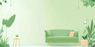 清新绿植环绕的舒适客厅