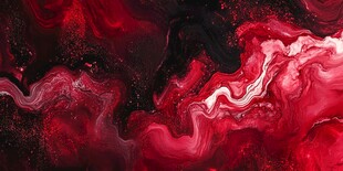 深红流动纹理抽象艺术画面
