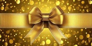 金色蝴蝶结背景装饰图