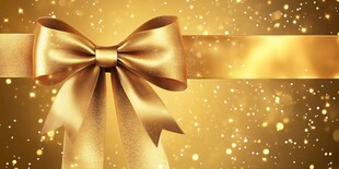 金色蝴蝶结 闪耀节日氛围