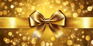 金色蝴蝶结丝带背景图