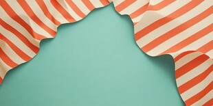 橙白条纹纸搭出清新角落