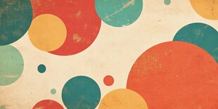 复古多彩圆形图案背景