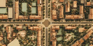 俯瞰城市住宅区景观