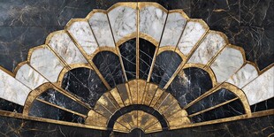 扇形大理石金属装饰图案