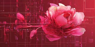 科技感粉色花卉艺术图像