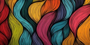 绚丽多彩的波浪形线条图案