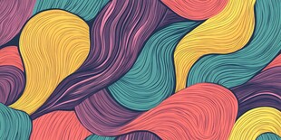 多彩波浪线条抽象图案