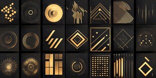 黑金几何图形设计元素集