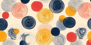 多彩手绘风圆圈图案背景