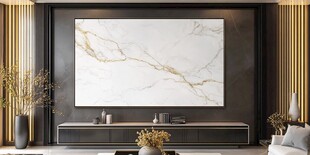 现代简约风客厅大理石背景墙