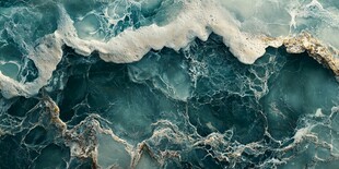 汹涌海浪的壮阔海洋景象