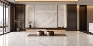 现代奢华风客厅大理石背景墙