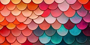 多彩鱼鳞状图案纹理背景