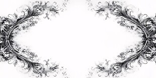 黑白花纹对称装饰图案