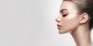 优雅侧脸美女展现精致妆容