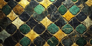 复古拼花瓷砖纹理特写