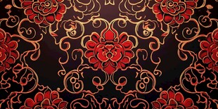 中式古典繁花华丽纹样