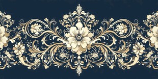欧式古典花卉边框图案