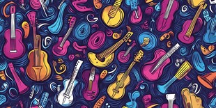 多彩乐器图案 活力满满