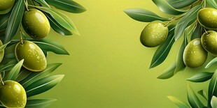 翠绿橄榄枝叶清新背景