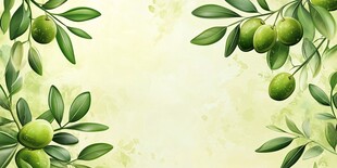 橄榄枝叶清新背景图