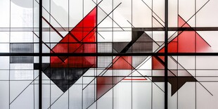 几何抽象红黑艺术图形