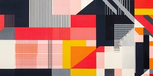 几何色块抽象艺术图案