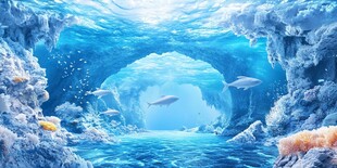 梦幻海底洞穴景观