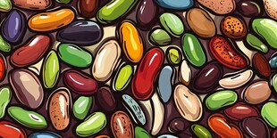 多彩豆子的缤纷图案世界