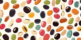 多彩豆子无缝图案背景