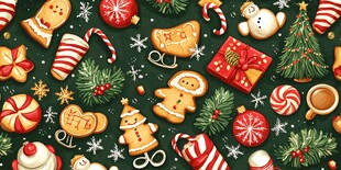 圣诞节日元素装饰图案