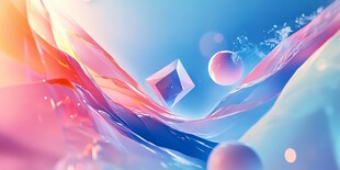 梦幻流体与几何元素画面