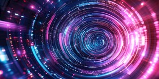 炫彩科技感螺旋光影背景