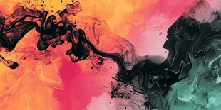 墨彩交融抽象艺术画面