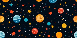 梦幻宇宙星球卡通图案