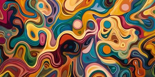 多彩抽象流体艺术图案